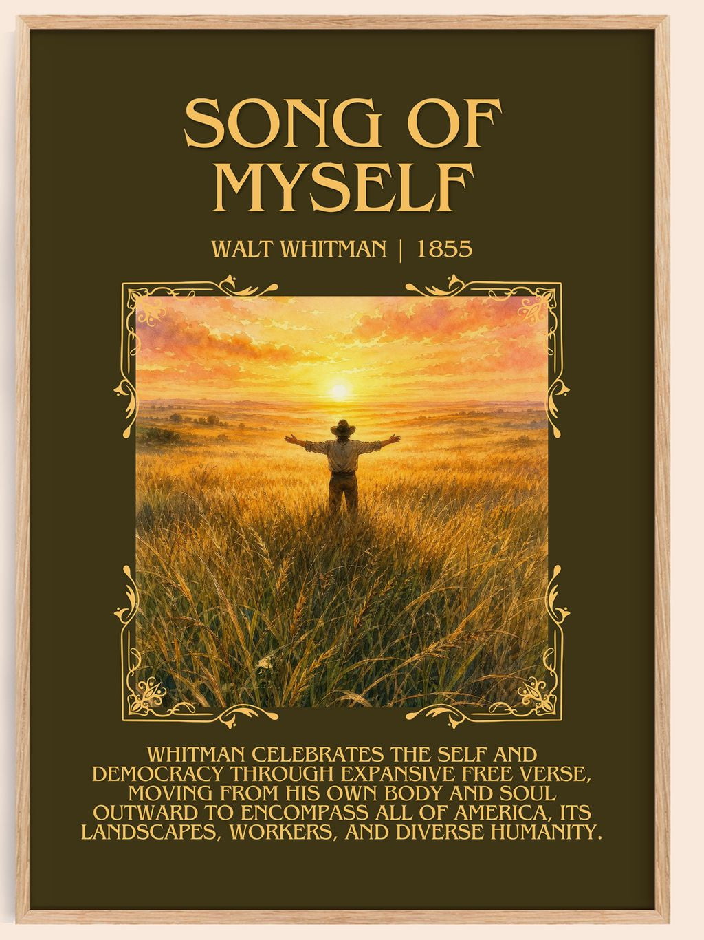 Song Of Myself Minimalist Book Poster by Walt Whitman – book poster