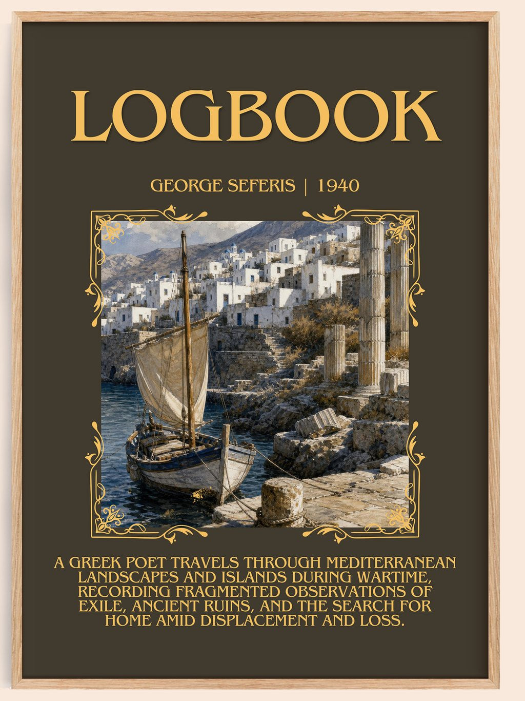 Logbook Minimalist Book Poster by George Seferis – book poster