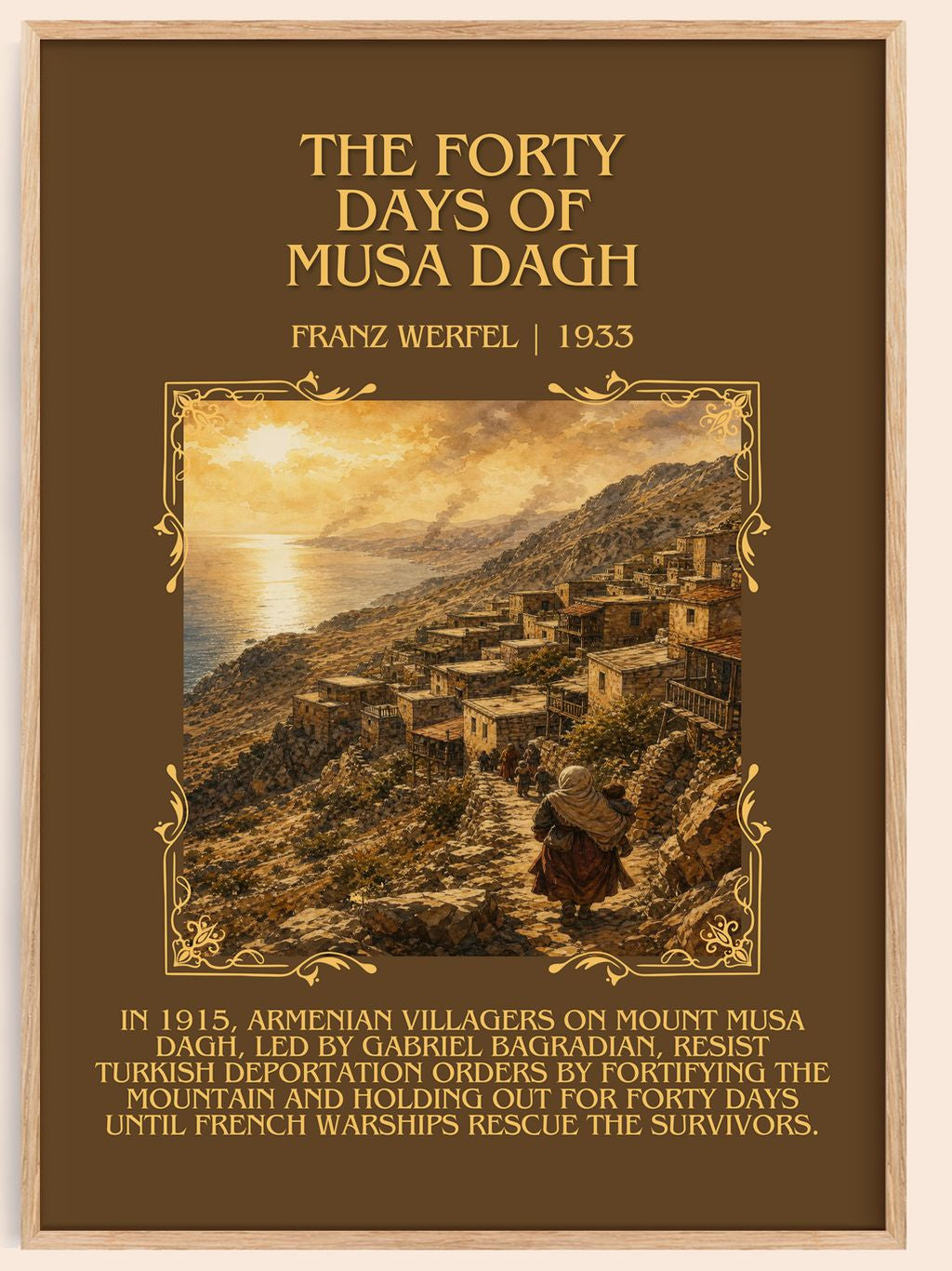 The Forty Days Of Musa Dagh Minimalist Book Poster by Franz Werfel – book poster