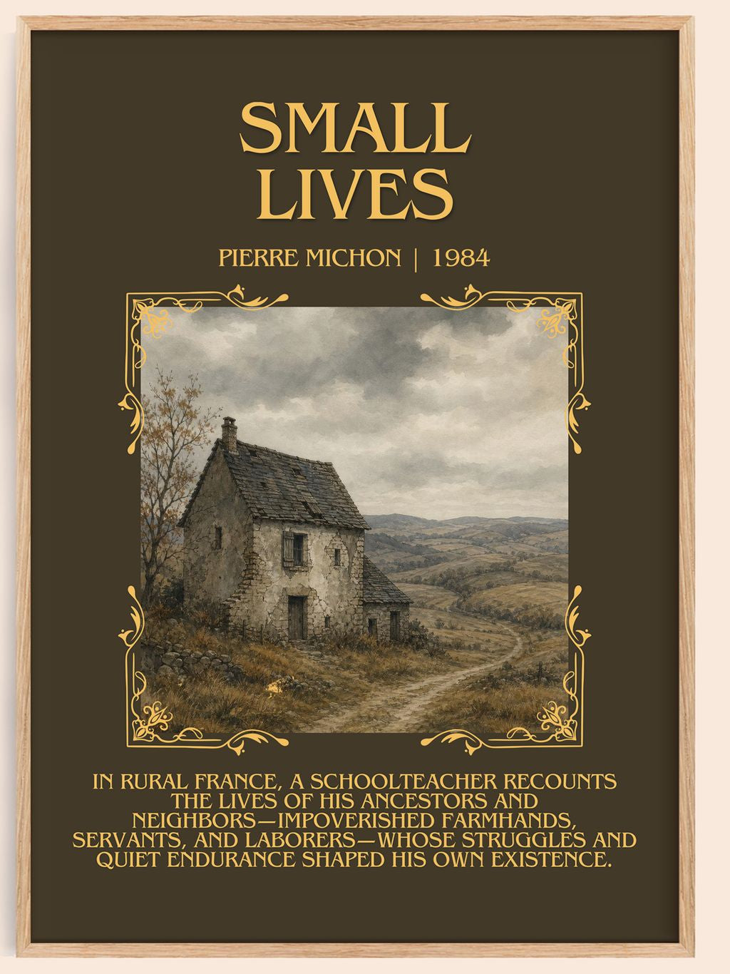 Small Lives Minimalist Book Poster by Pierre Michon – book poster