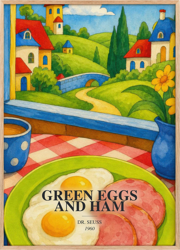 Green Eggs And Ham Book Watercolour Illustration by Dr. Seuss