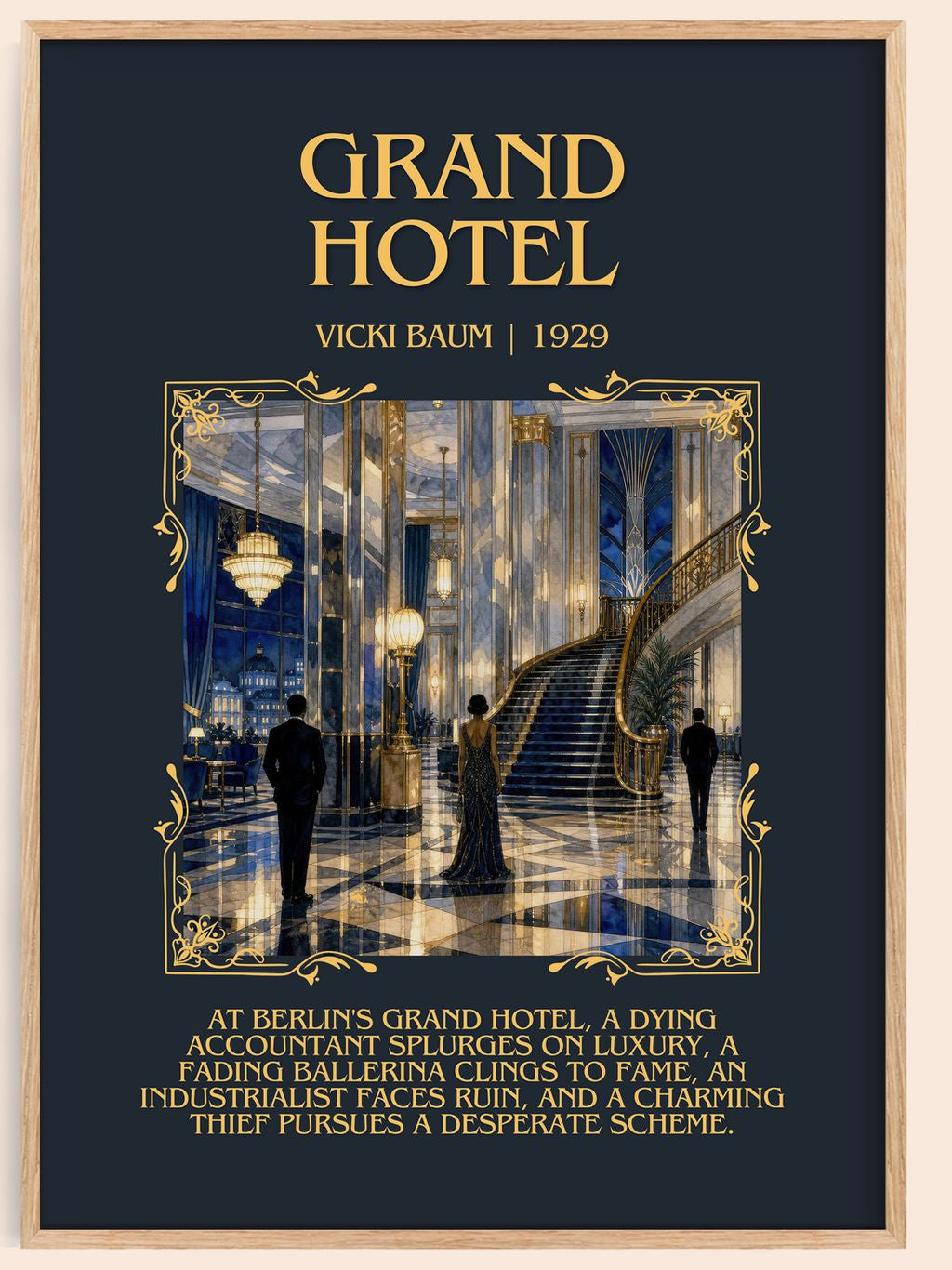 Grand Hotel Minimalist Book Poster by Vicki Baum – book poster