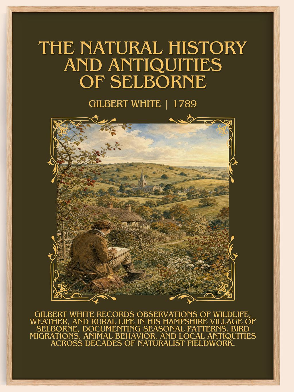 The Natural History and Antiquities of Selborne Minimalist Book Poster by Gilbert White – book poster