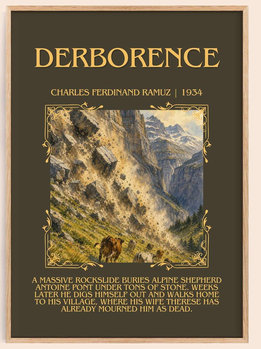 Derborence Minimalist Book Poster by Charles Ferdinand Ramuz – book poster