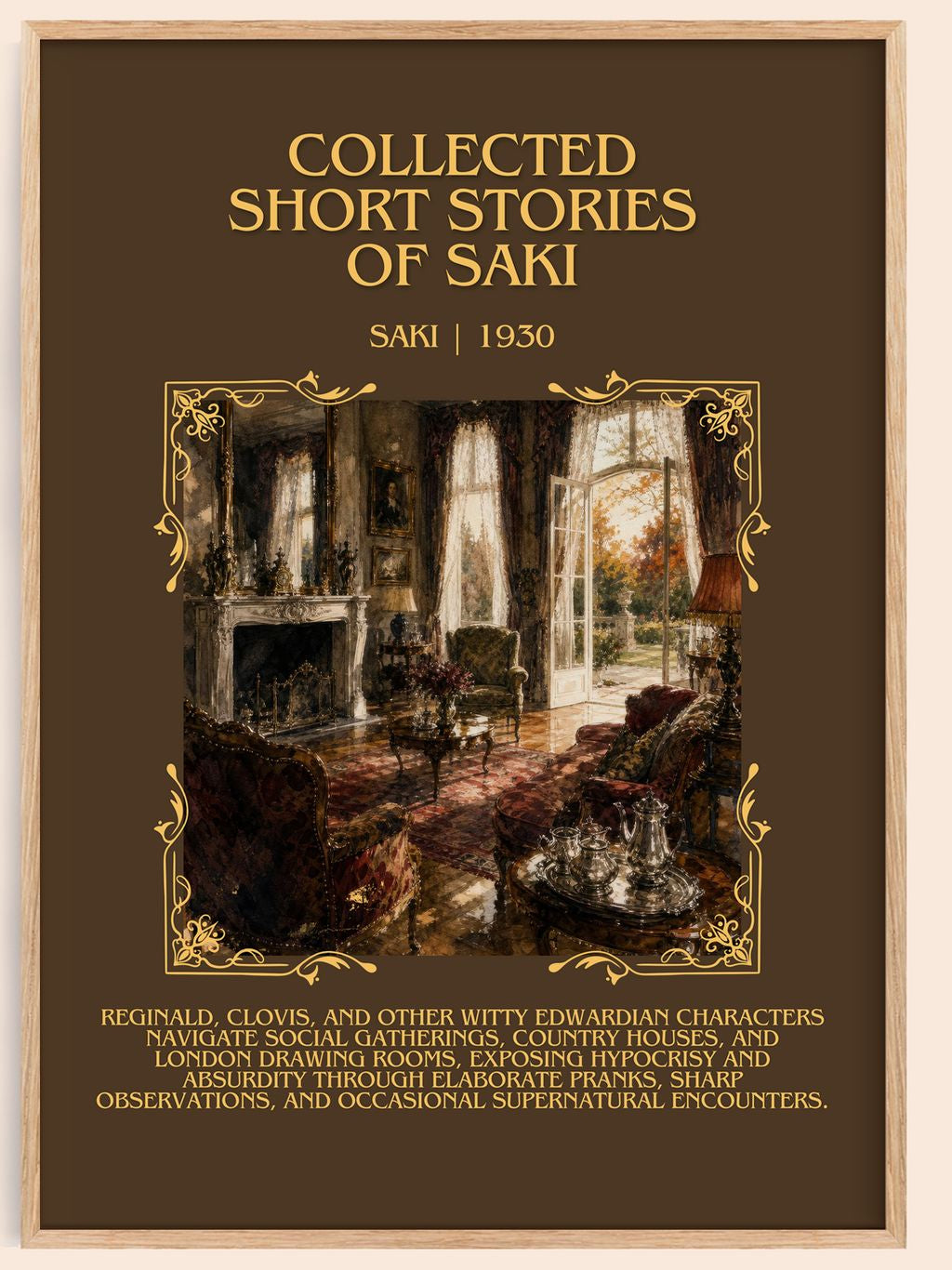 Collected Short Stories of Saki Minimalist Book Poster by Saki – book poster