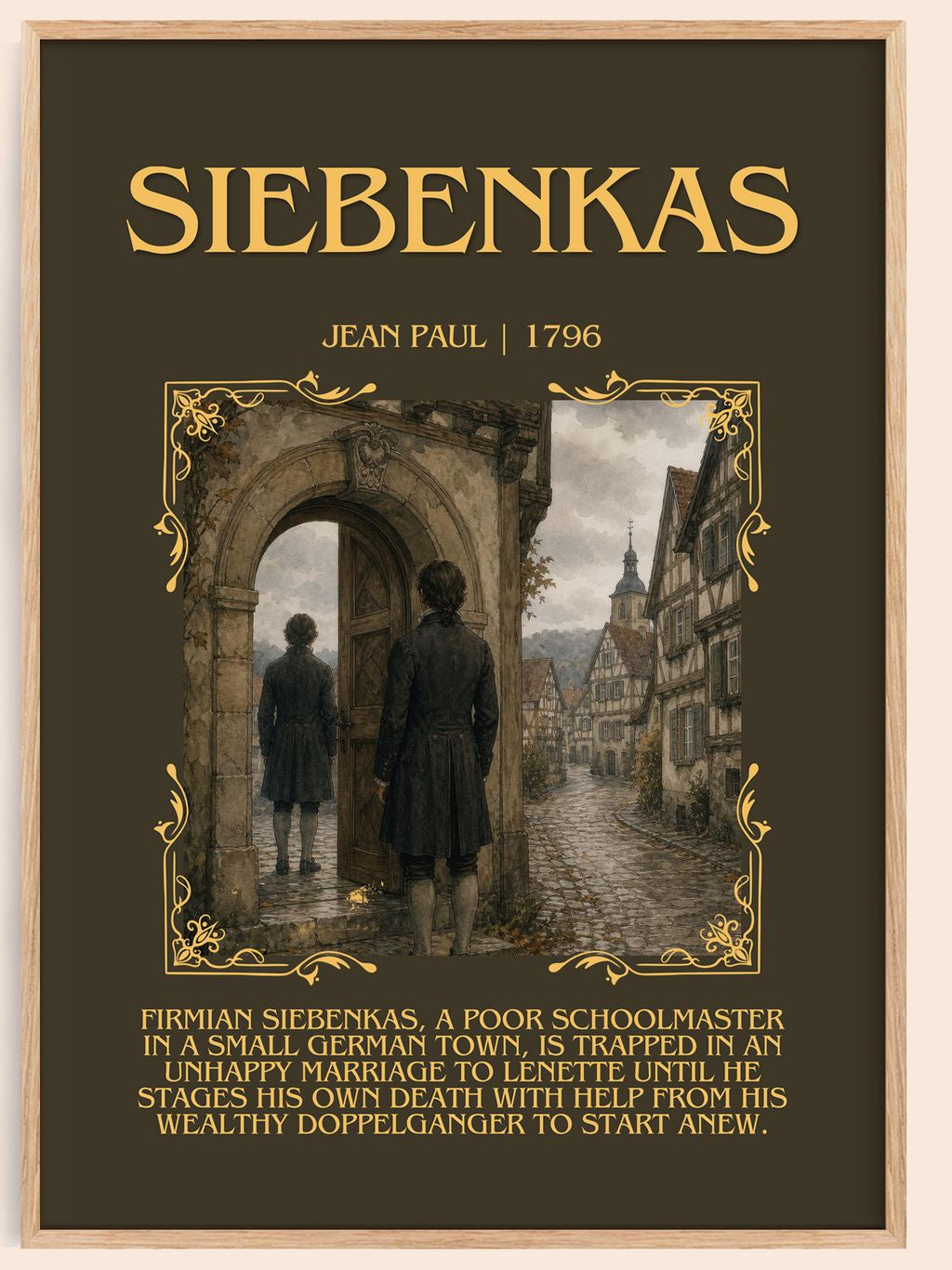 Siebenkäs Minimalist Book Poster by Jean Paul – book poster