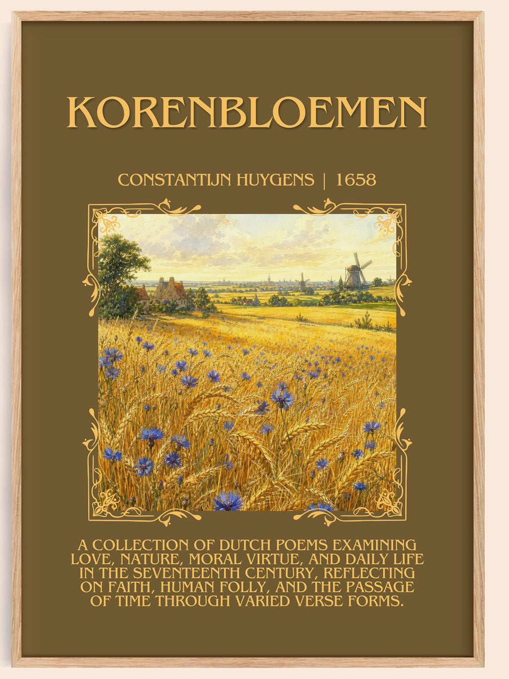 Korenbloemen Minimalist Book Poster by Constantijn Huygens – book poster