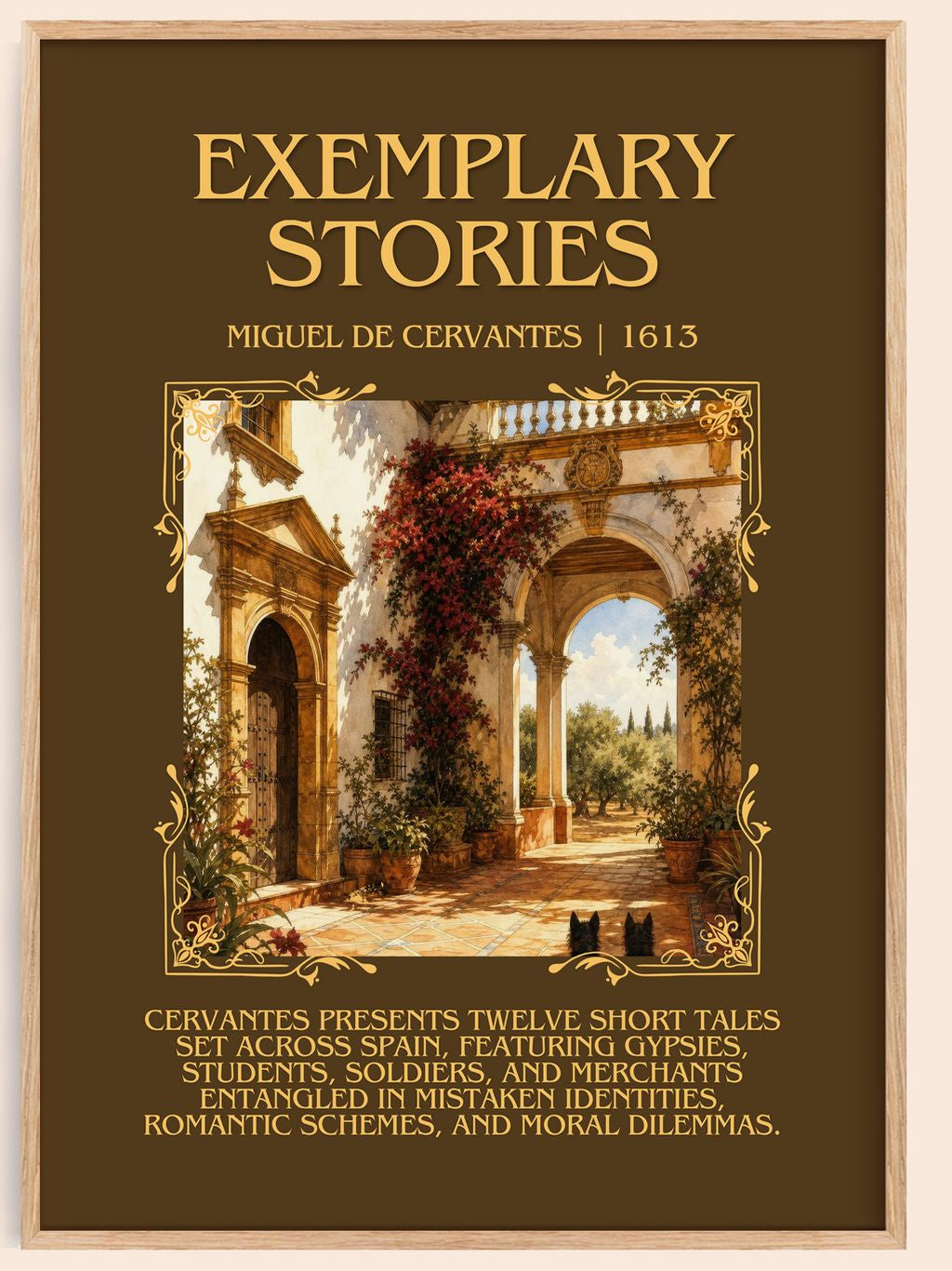 Exemplary Stories Minimalist Book Poster by Miguel de Cervantes – book poster