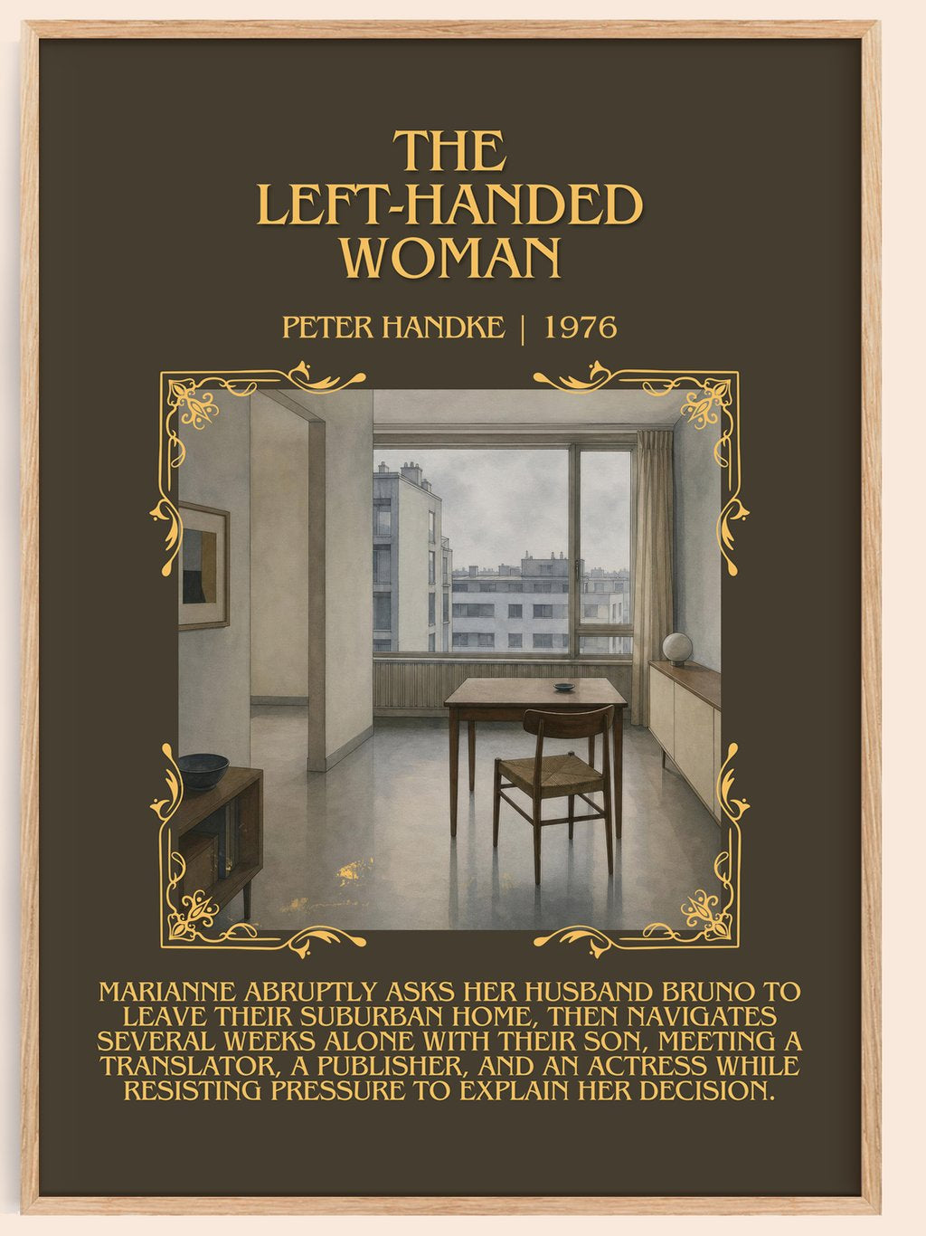 The Left-Handed Woman Minimalist Book Poster by Peter Handke – book poster