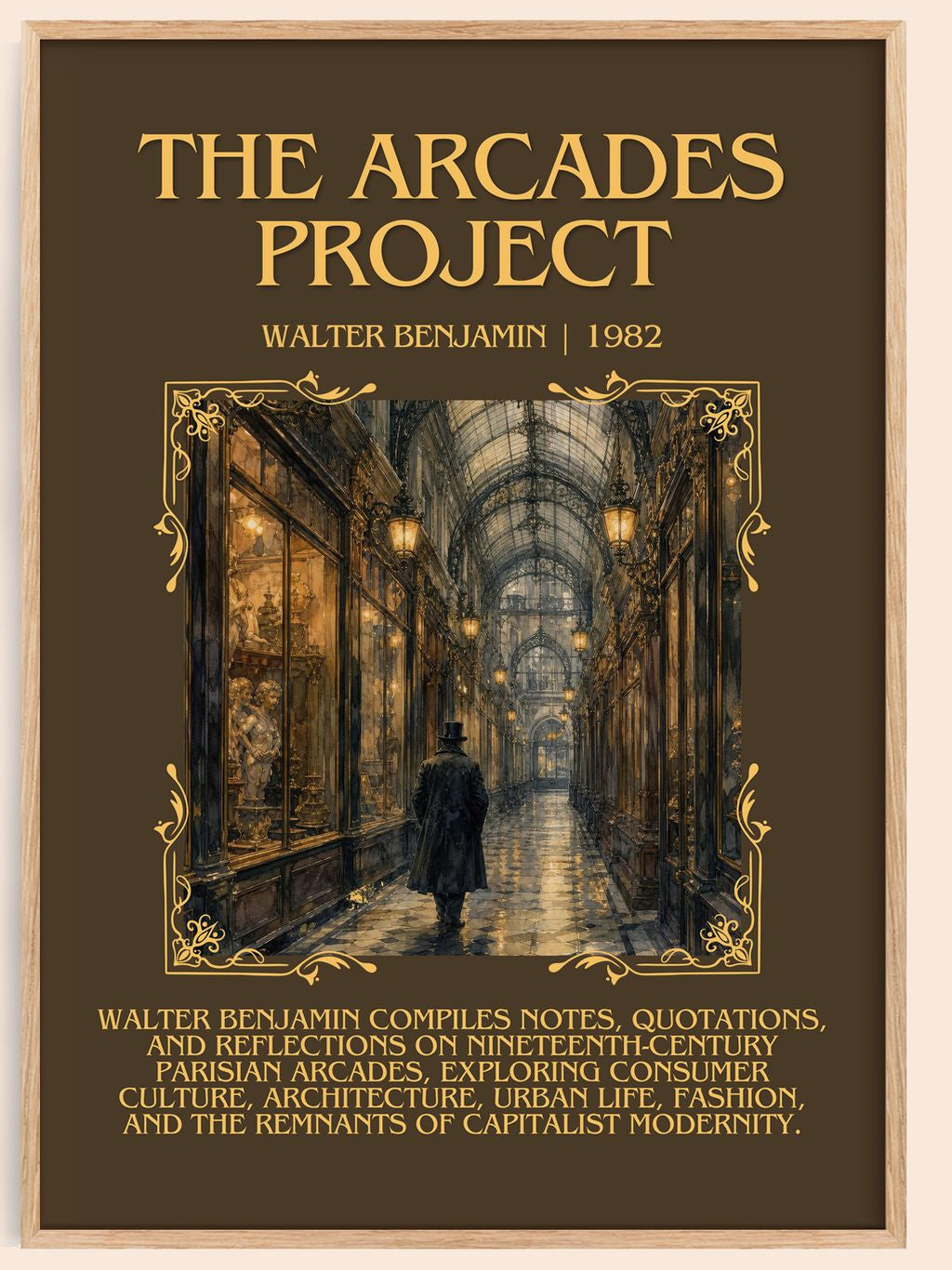 The Arcades Project Minimalist Book Poster by Walter Benjamin – book poster