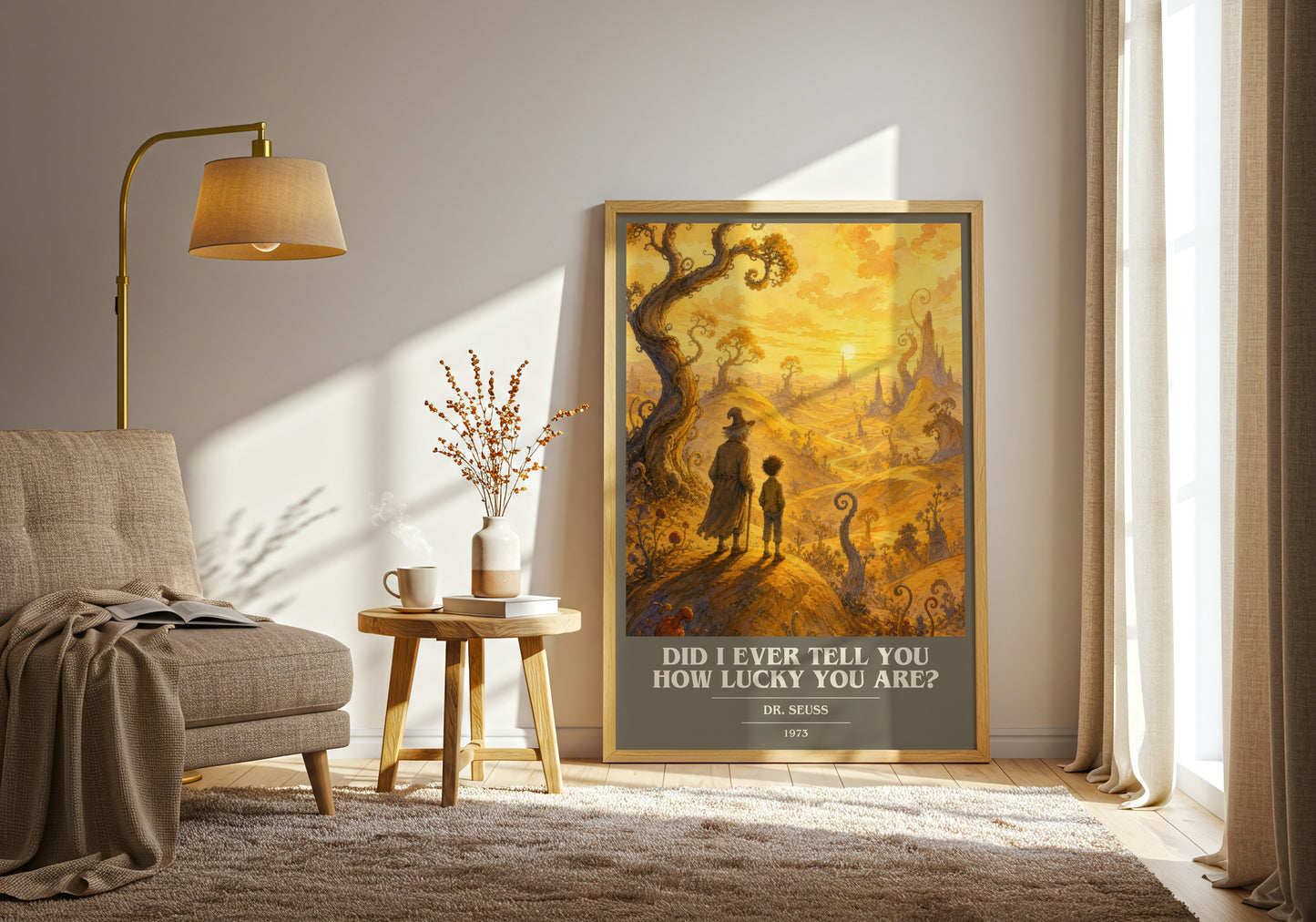 Did I Ever Tell You How Lucky You Are? book cover print on bookshelf – Dr. Seuss fan gift