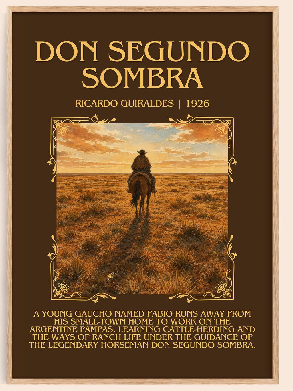 Don Segundo Sombra Minimalist Book Poster by Ricardo Güiraldes – book poster