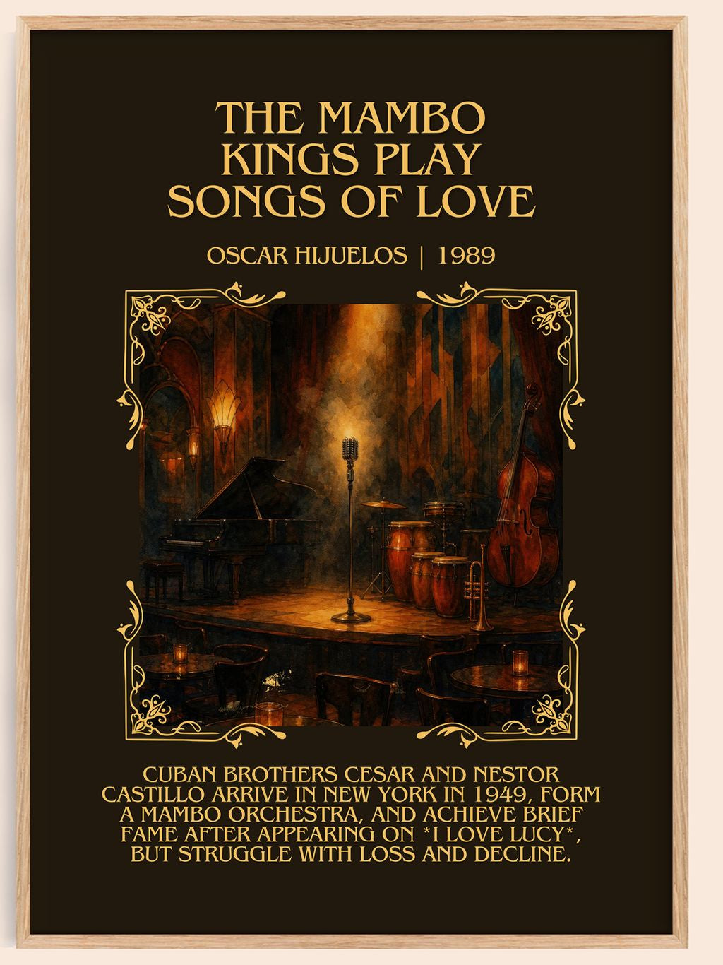 Mambo Kings Play Songs of Love Minimalist Book Poster by O. Hijuelos – book poster