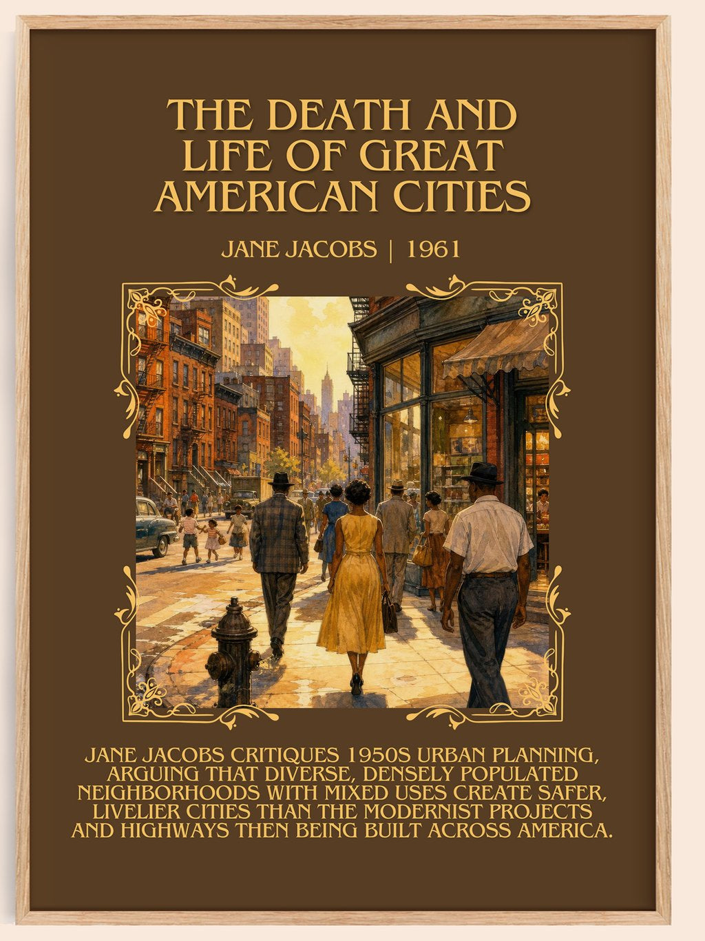 The Death and Life of Great American Cities Minimalist Book Poster by Jane Jacobs – book poster
