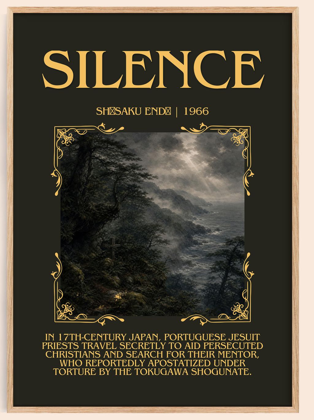 Silence Minimalist Book Poster by Shūsaku Endō – book poster