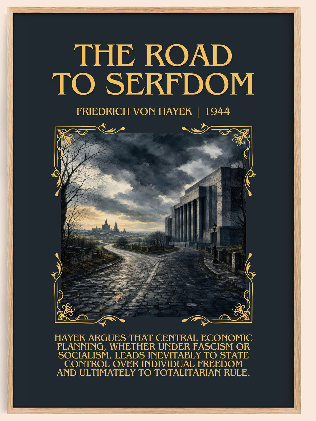 The Road to Serfdom Minimalist Book Poster by Friedrich von Hayek – book poster
