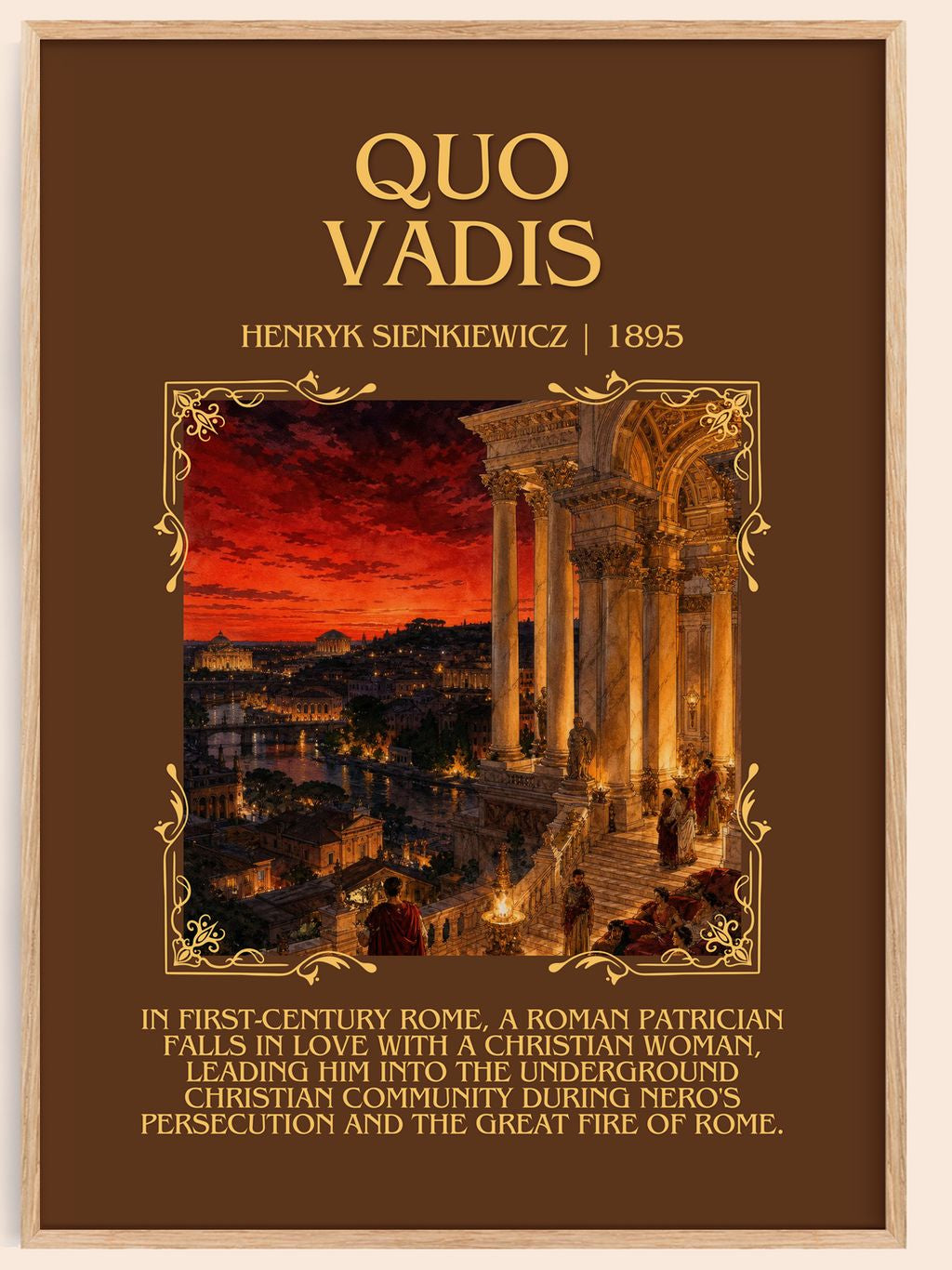Quo Vadis Minimalist Book Poster by Henryk Sienkiewicz – book poster