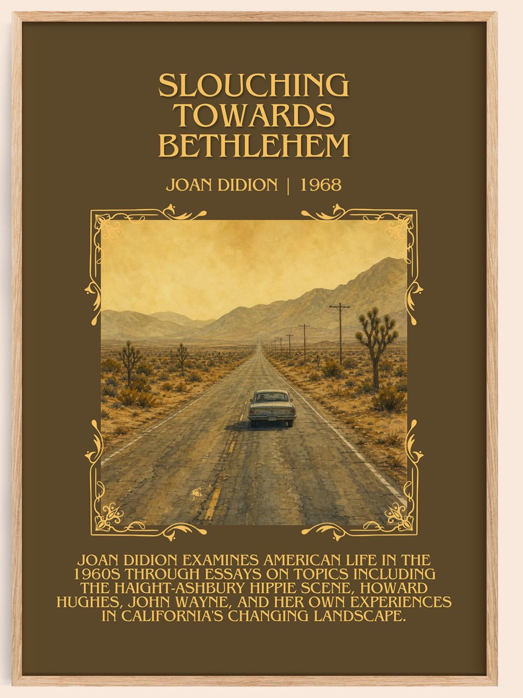 Slouching Towards Bethlehem Minimalist Book Poster by Joan Didion – book poster