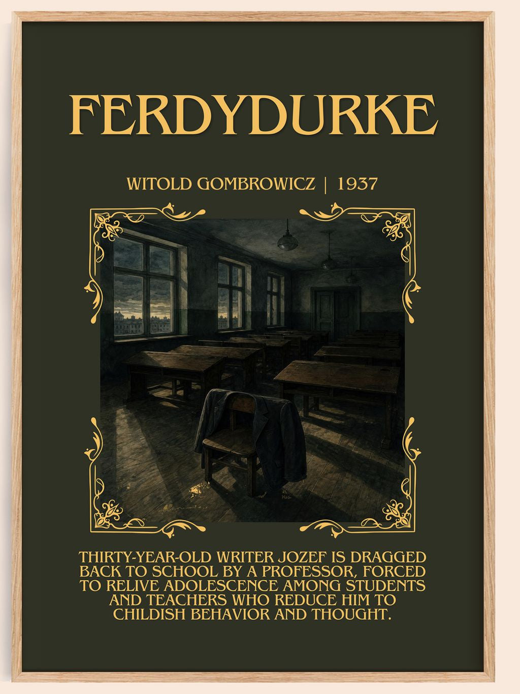 Ferdydurke Minimalist Book Poster by Witold Gombrowicz – book poster