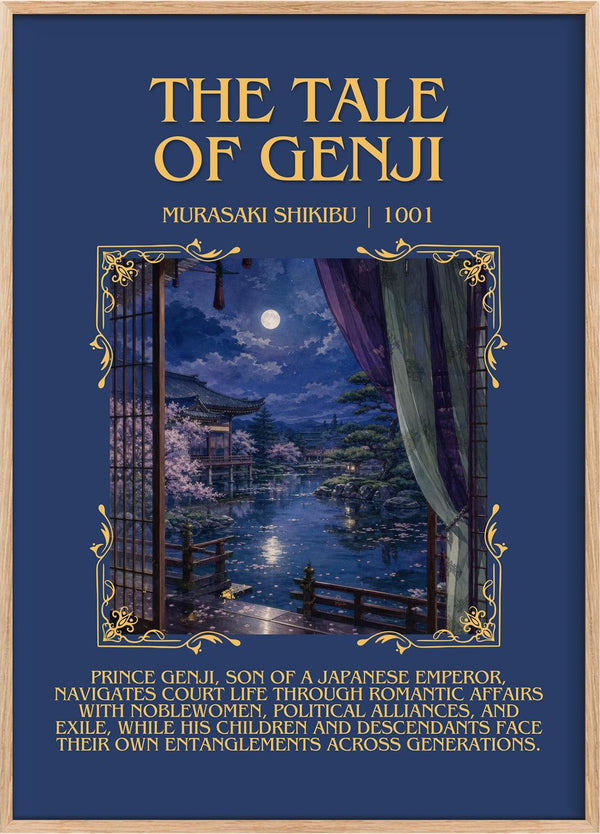 The Tale of Genji Minimalist Book Poster by Murasaki Shikibu