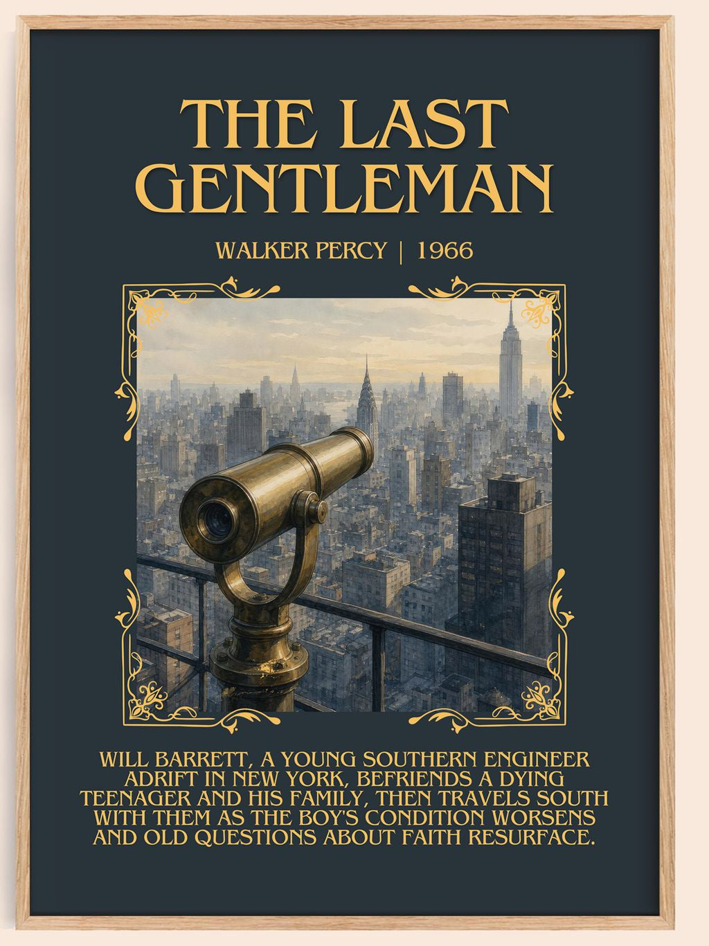 The Last Gentleman Minimalist Book Poster by Walker Percy – book poster