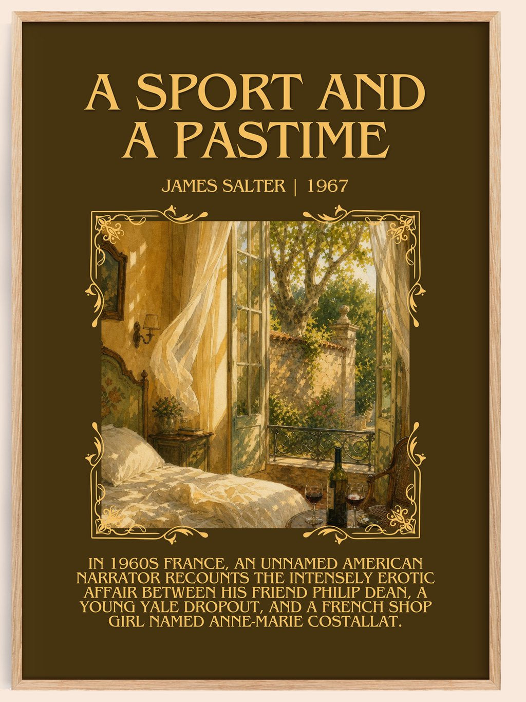 A Sport and a Pastime Minimalist Book Poster by James Salter – book poster