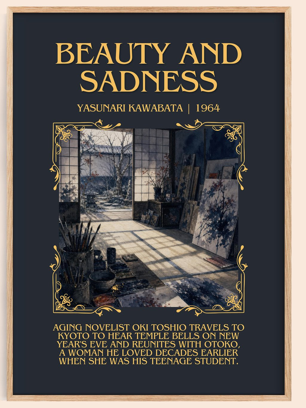 Beauty and Sadness Minimalist Book Poster by Yasunari Kawabata – book poster