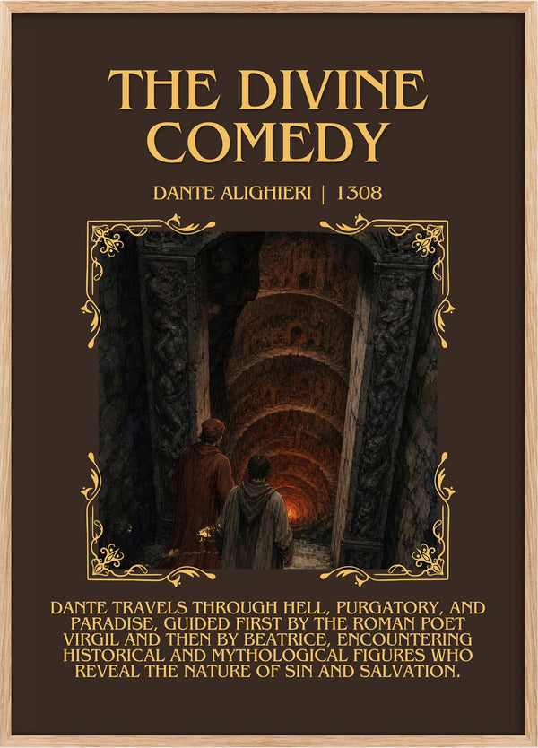 The Divine Comedy Minimalist Book Poster by Dante Alighieri