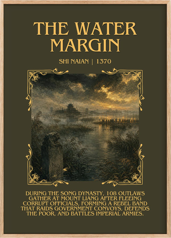 The Water Margin Minimalist Book Poster by Shi Naian