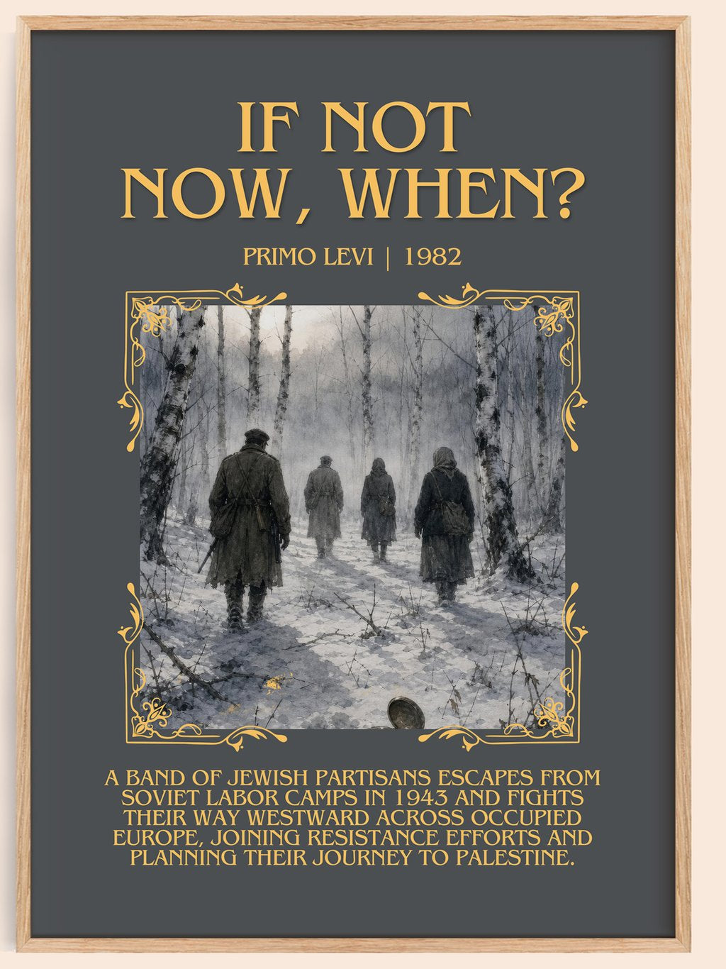 If Not Now, When? Minimalist Book Poster by Primo Levi – book poster