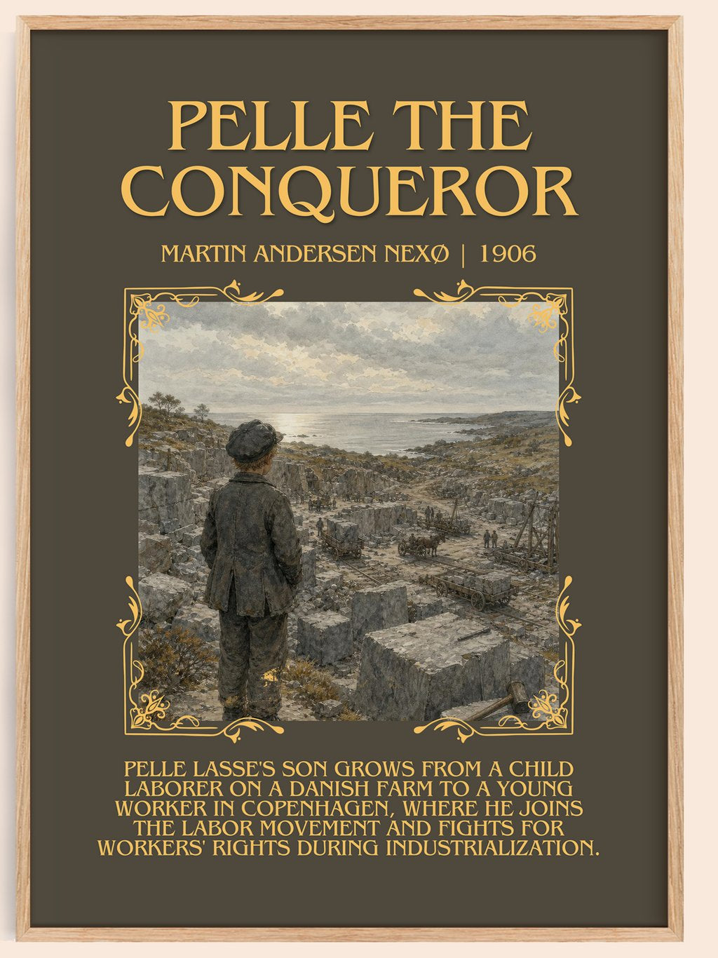 Pelle The Conqueror Minimalist Book Poster by Martin Andersen Nexø – book poster