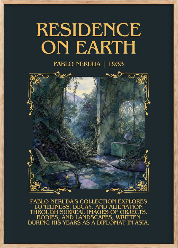 Residence on Earth Minimalist Book Poster by Pablo Neruda