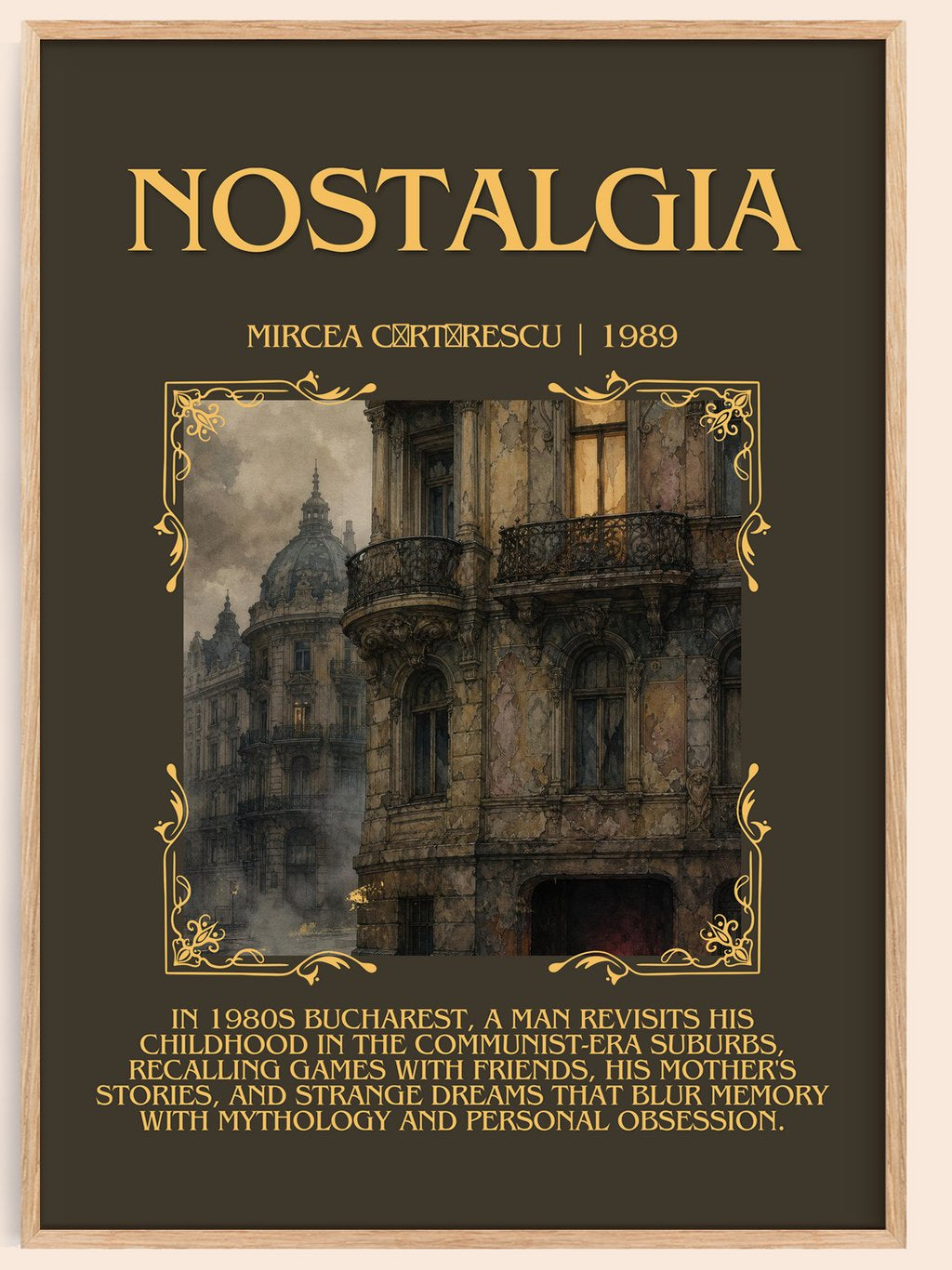 Nostalgia Minimalist Book Poster by Mircea Cărtărescu – book poster