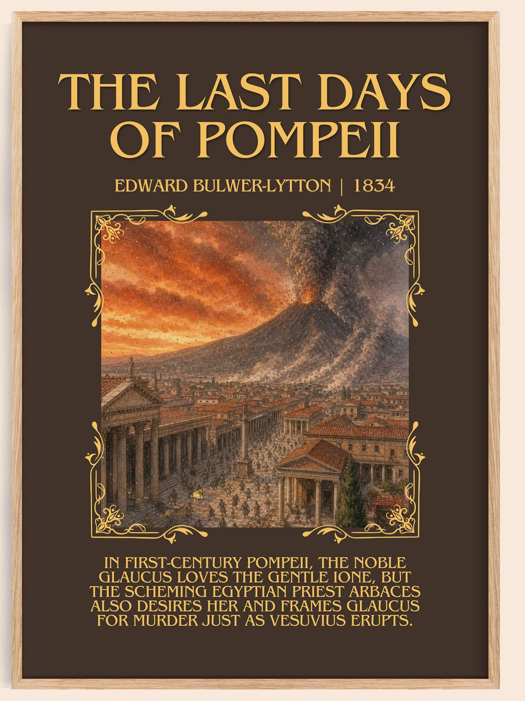 Last Days Of Pompeii Minimalist Book Poster by Edward Bulwer-Lytton – book poster