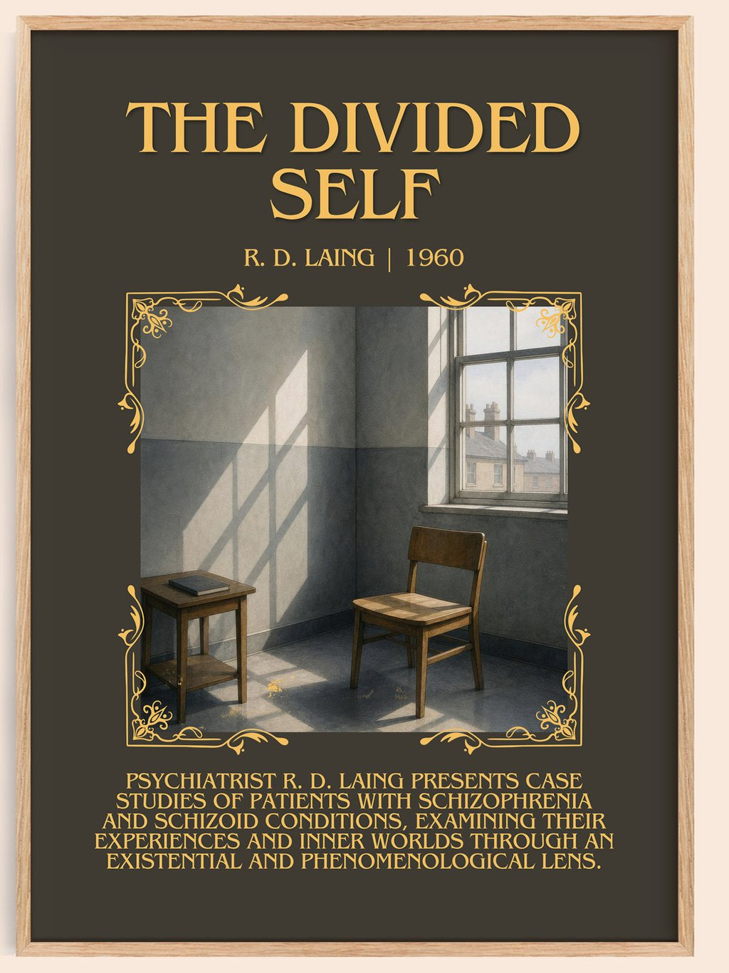 The Divided Self Minimalist Book Poster by R. D. Laing – book poster