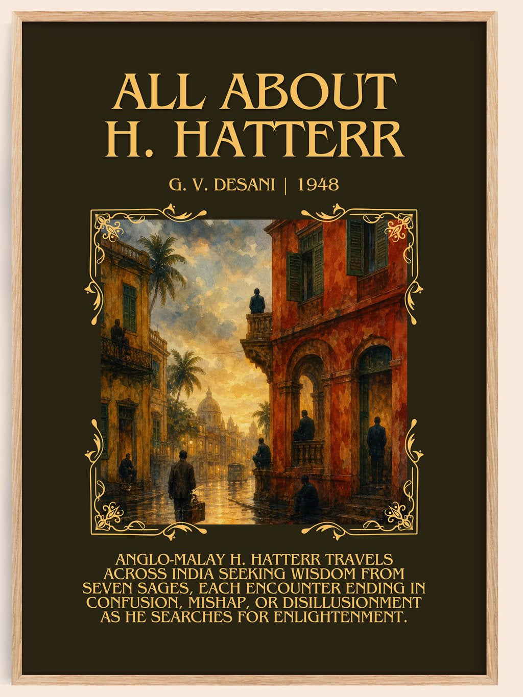 All about H. Hatterr Minimalist Book Poster by G. V. Desani – book poster