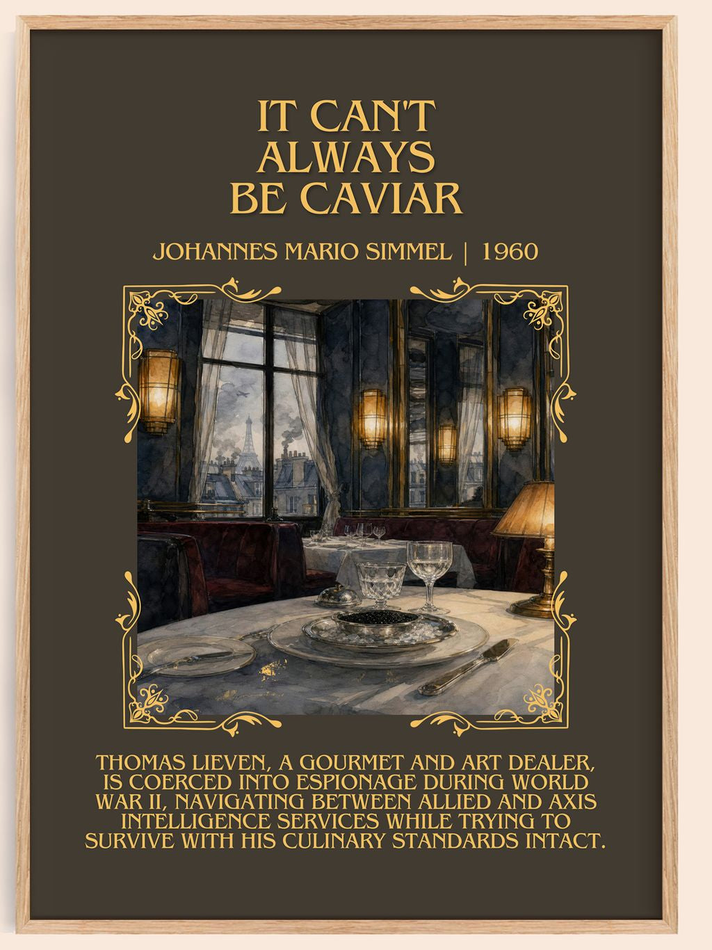 It Can't Always Be Caviar Minimalist Book Poster by J. Simmel – book poster