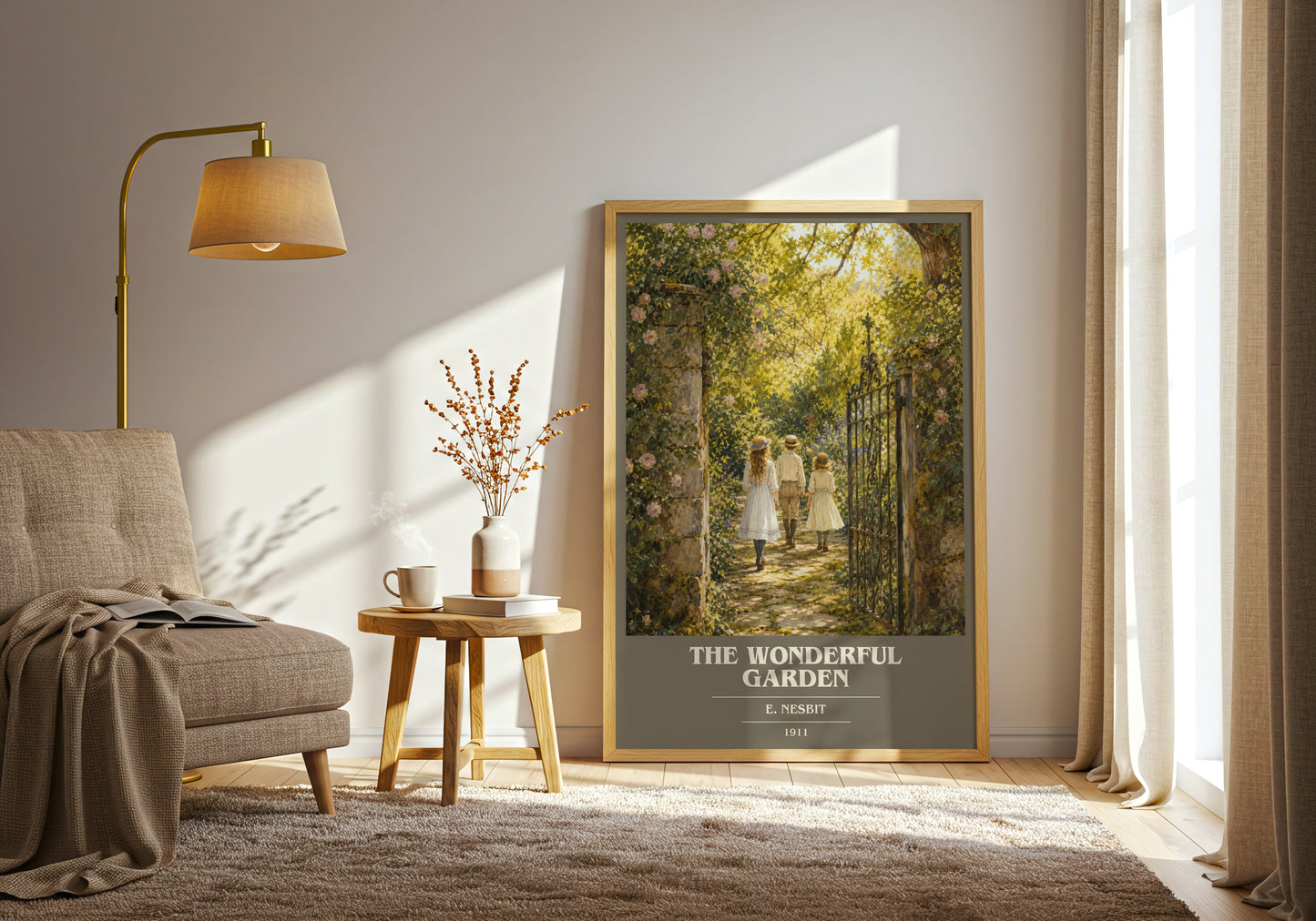 The Wonderful Garden book cover print on bookshelf – E. Nesbit fan gift
