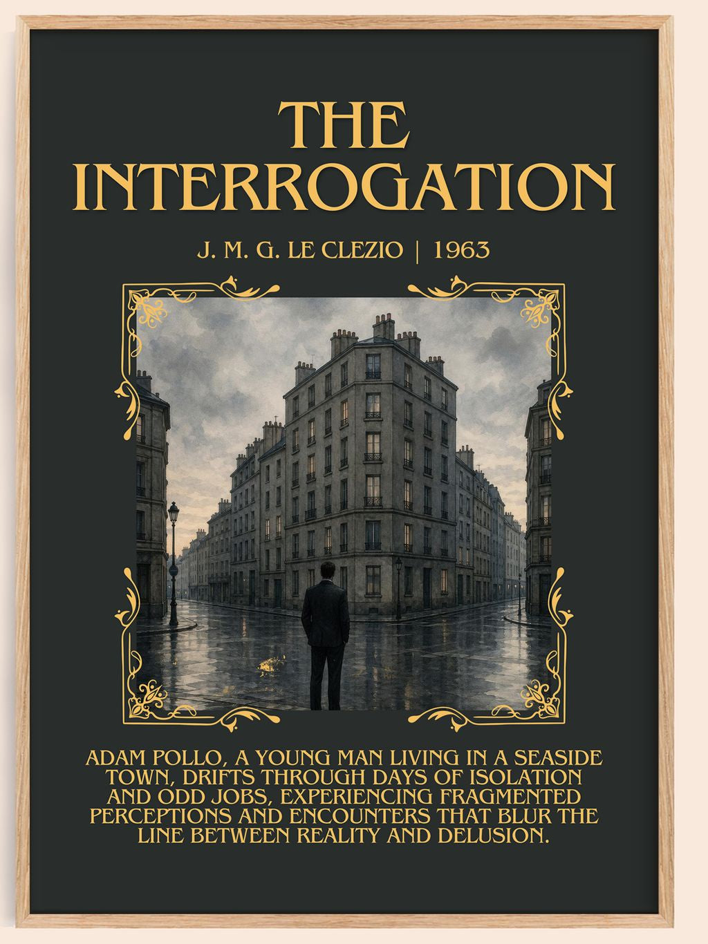 The Interrogation Minimalist Book Poster by J. M. G. Le Clezio – book poster