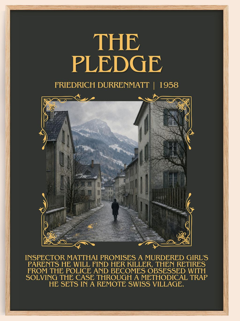 The Pledge Minimalist Book Poster by Friedrich Dürrenmatt – book poster