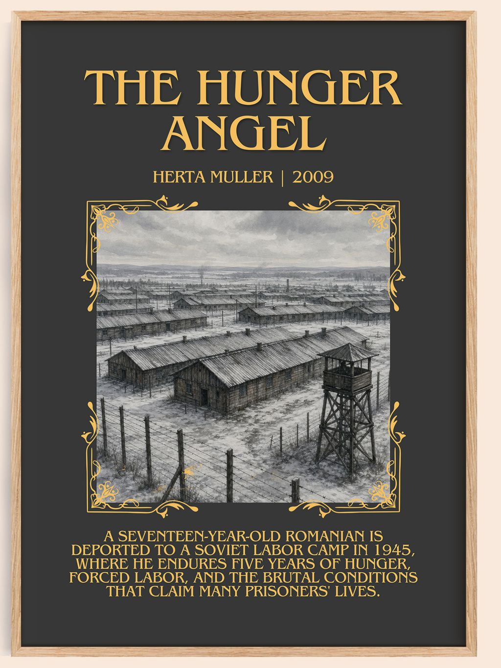 The Hunger Angel Minimalist Book Poster by Herta Müller – book poster