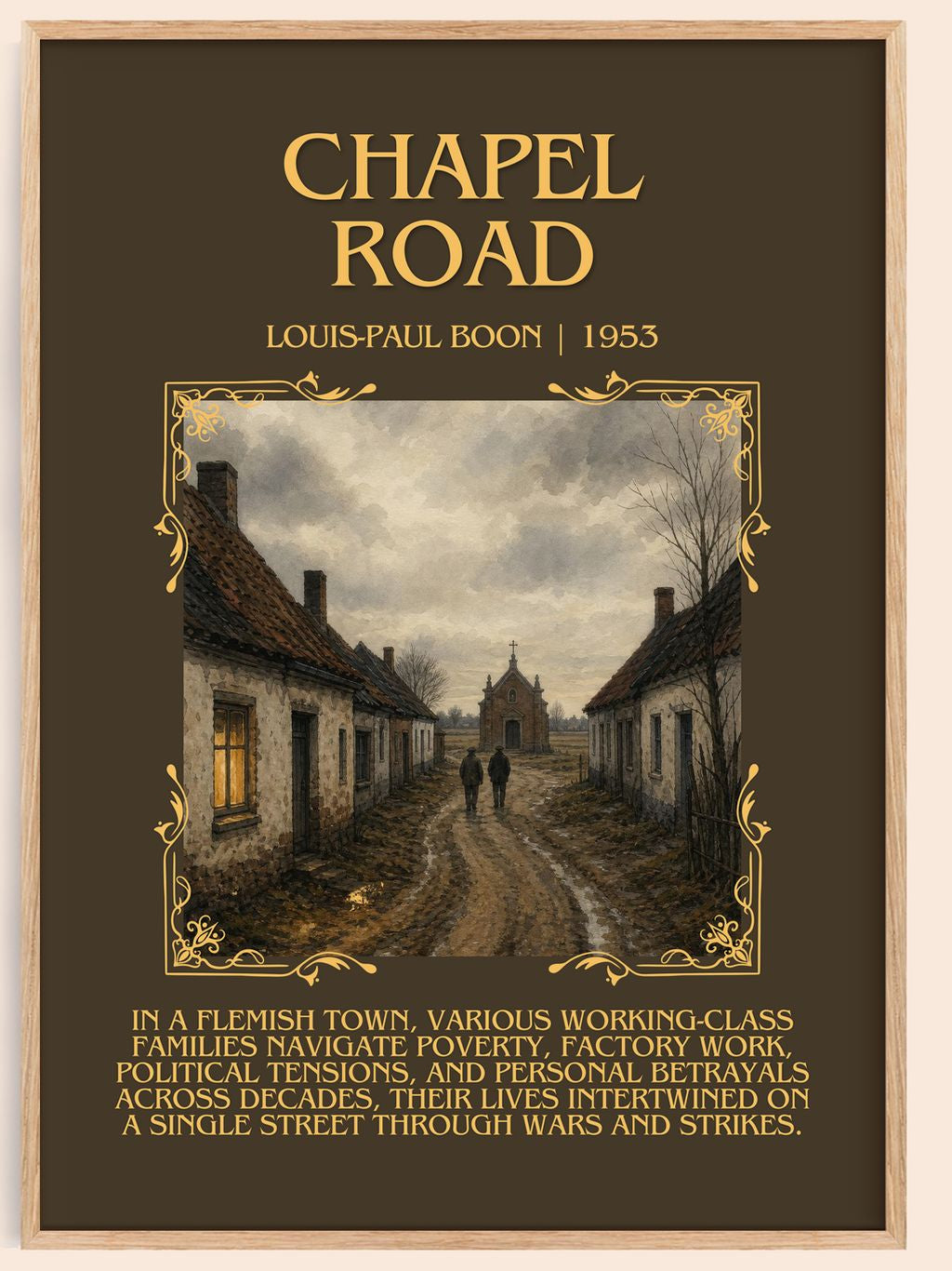 Chapel Road Minimalist Book Poster by Louis-Paul Boon – book poster
