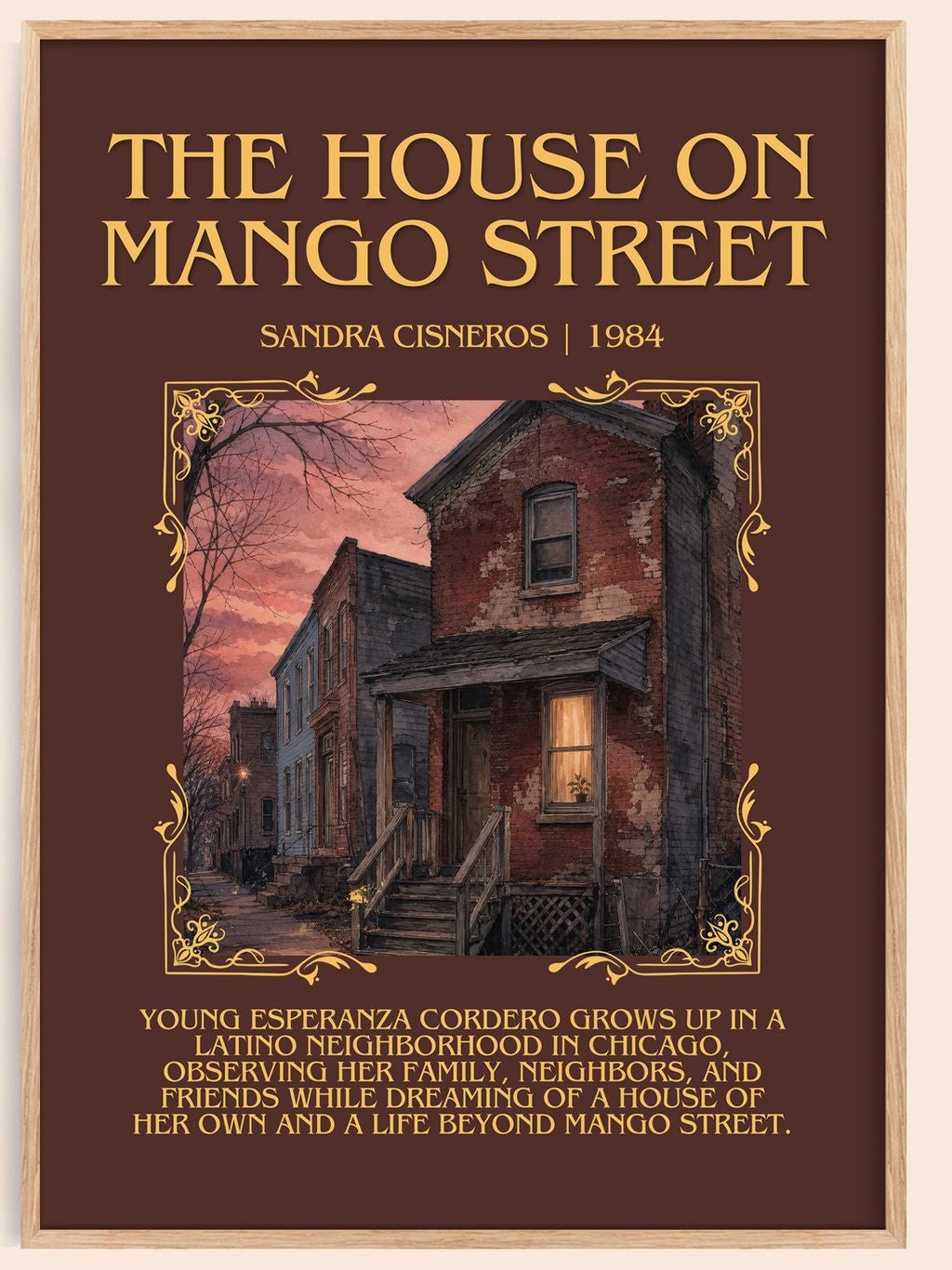The House on Mango Street Minimalist Book Poster by Sandra Cisneros – book poster
