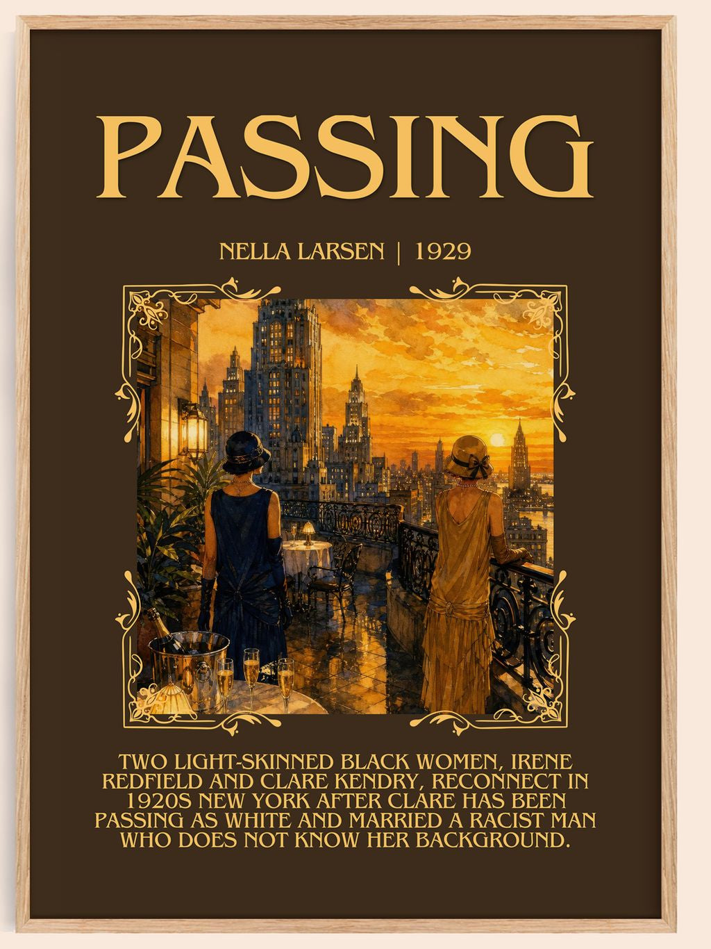 Passing Minimalist Book Poster by Nella Larsen – book poster