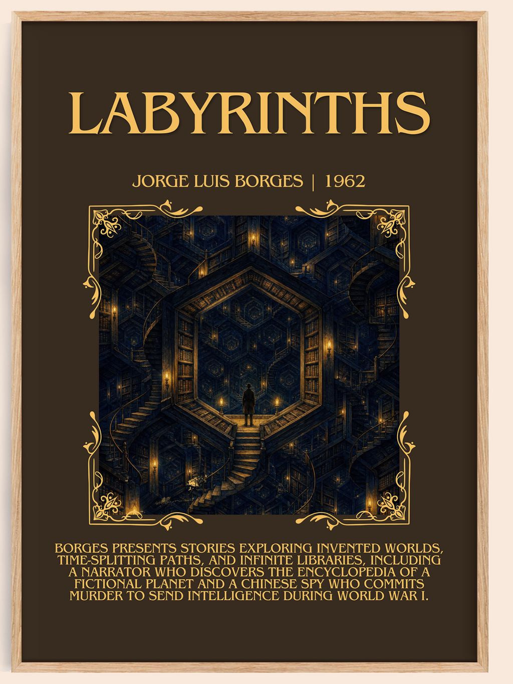 Labyrinths Minimalist Book Poster by Jorge Luis Borges – book poster
