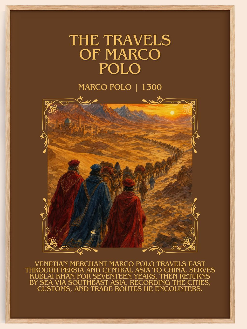 The Travels of Marco Polo Minimalist Book Poster by Marco Polo – book poster