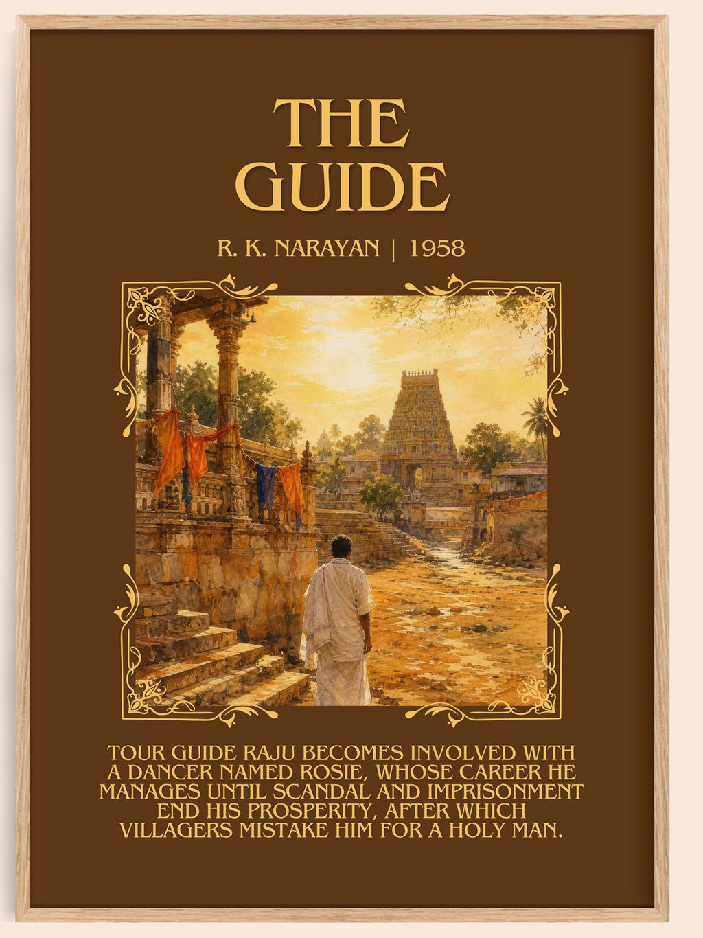 The Guide Minimalist Book Poster by R. K. Narayan – book poster