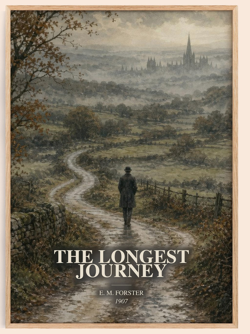 The Longest Journey watercolour book poster by E. M. Forster – framed literary art print