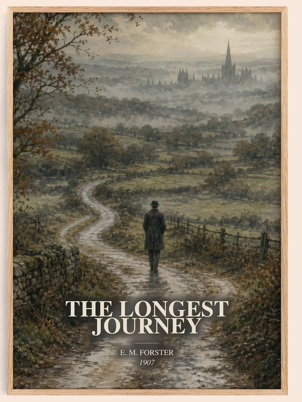 The Longest Journey watercolour book poster by E. M. Forster – framed literary art print