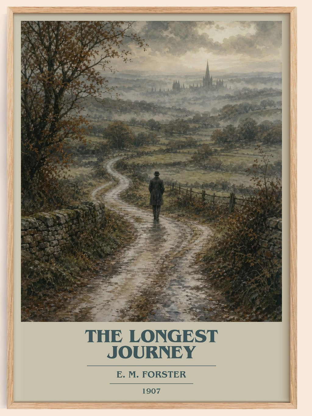 The Longest Journey book cover book poster by E. M. Forster – framed literary art print